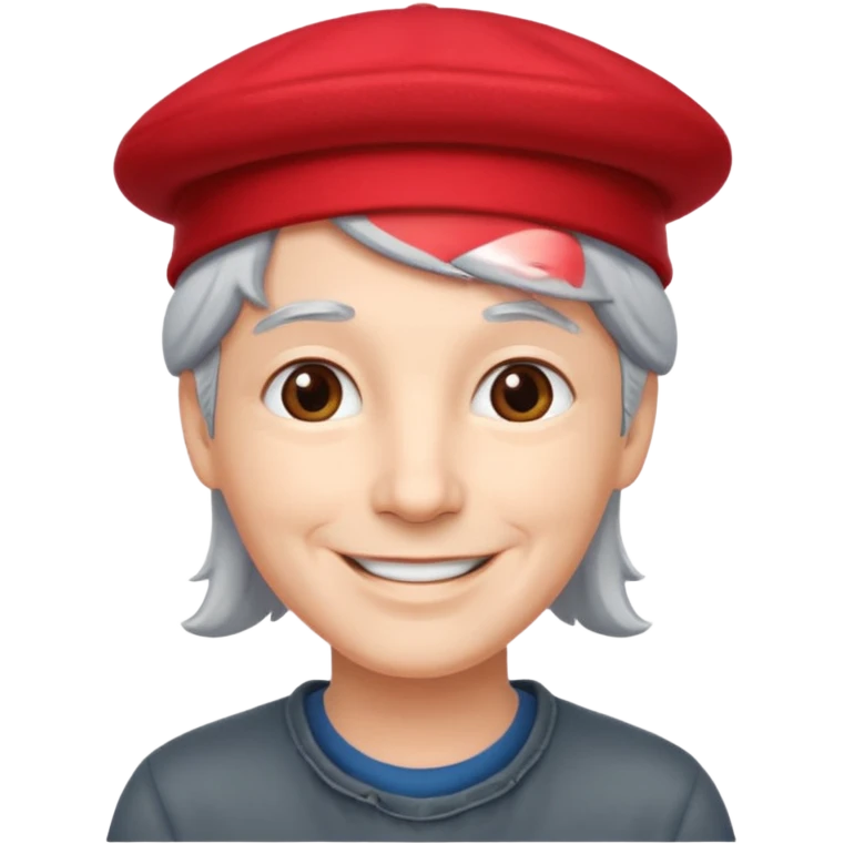 Red hat grayhair emoji
