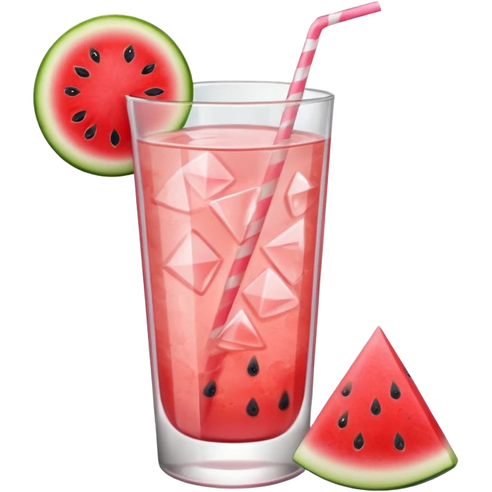 very light pink lemonade in glass with triangle chunk of watermelon on rim no straw emoji