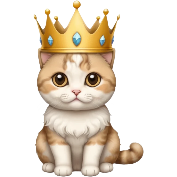 Scottish fold ears kitten with crown queen  emoji