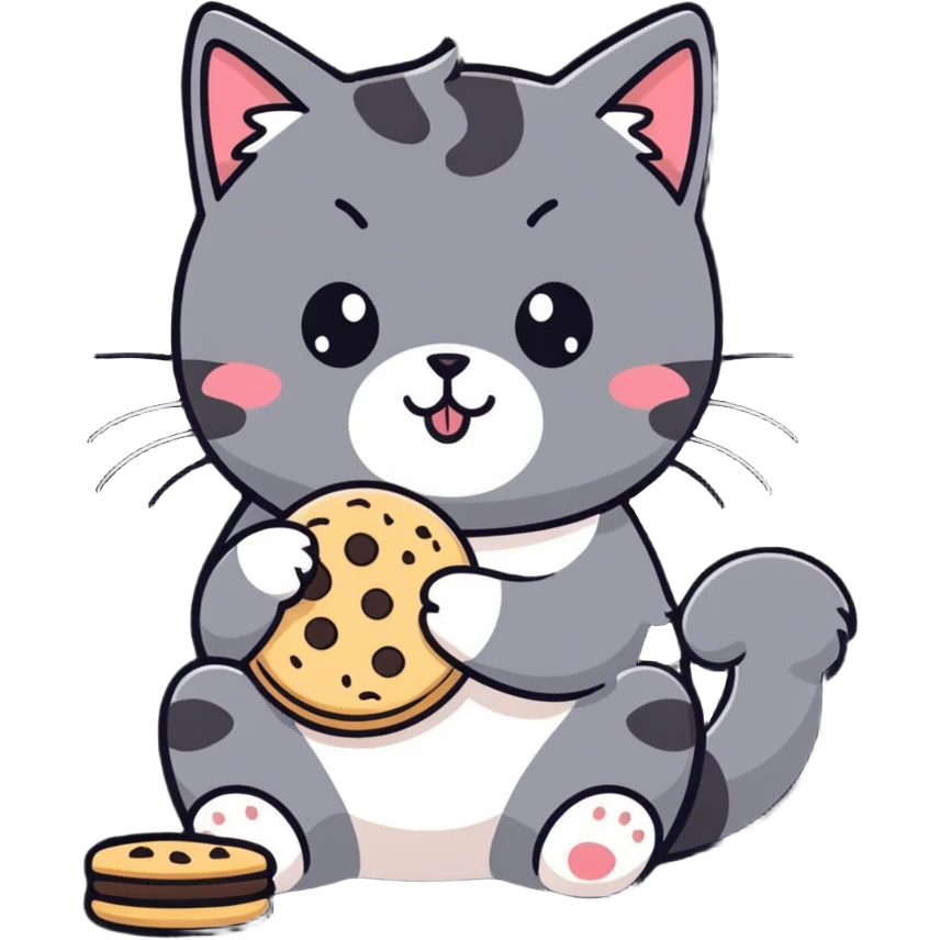 Cat eating a cookie emoji