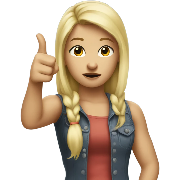 blonde girl doing a thumbs down emoji