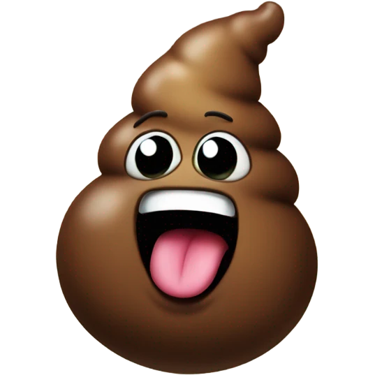 Poop singing a song emoji