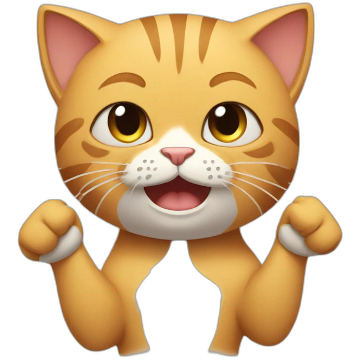 Cat striking a muscle pose emoji