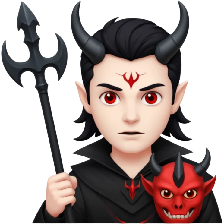 satan holding trident emoji