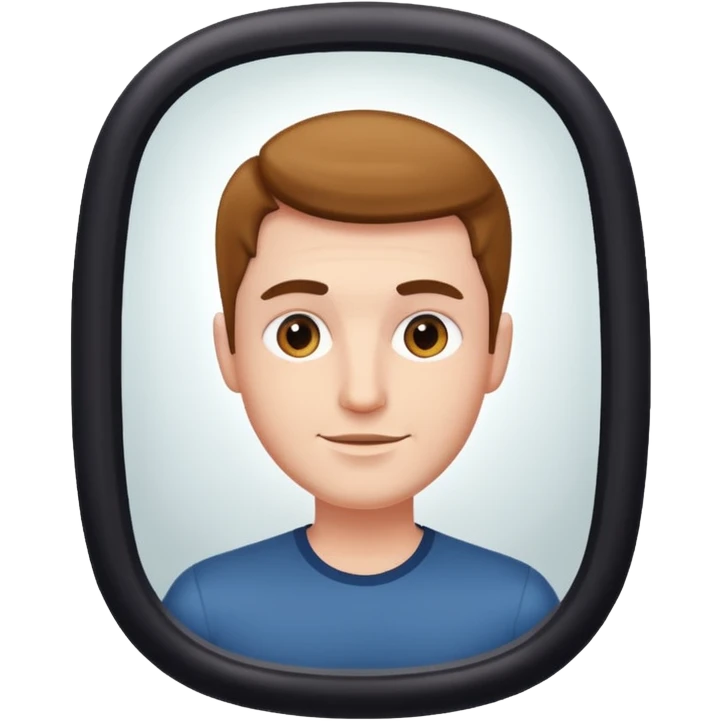 a man posing for a mirror selfie emoji