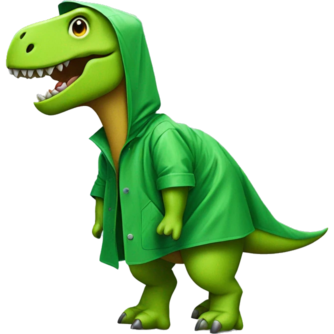 dinosaur in a raincoat emoji