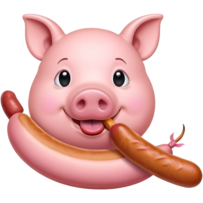 pig eat a sausages  emoji