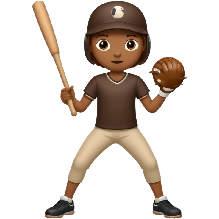Un palo con patas,manos,ojos,boca y un bate en su mano emoji
