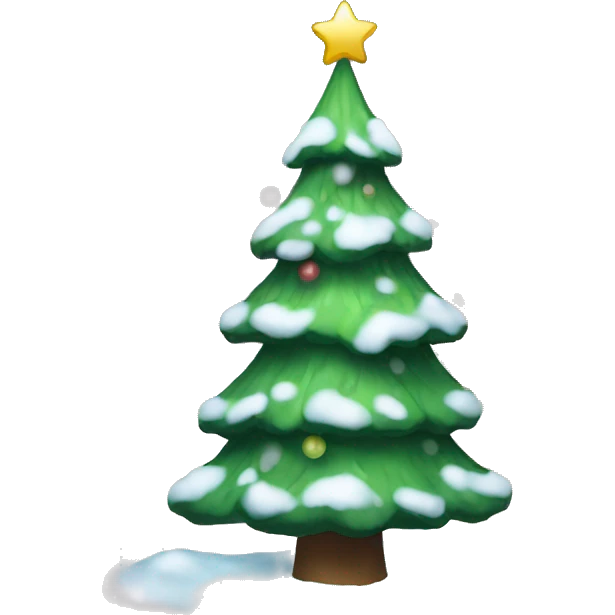 christmas tree with snow emoji