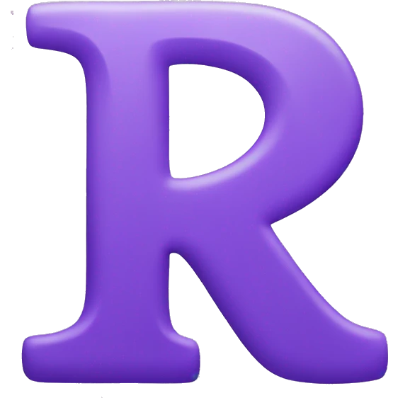 A purple letter R emoji