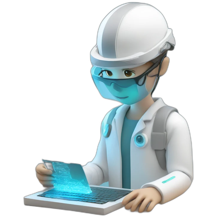 Futuristic-Biomedical-Engineer-studying-hologram-3d-model-of-breast emoji