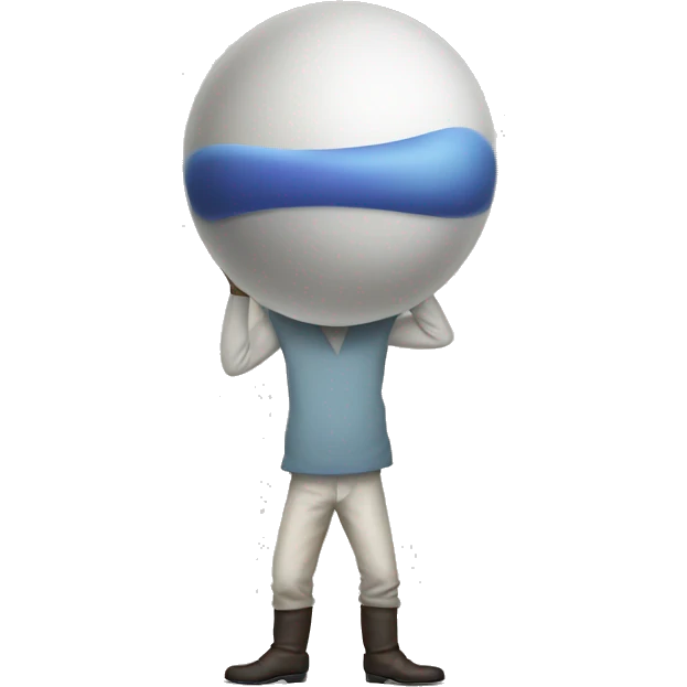 a large long thing with 2 spheres below and a person  emoji