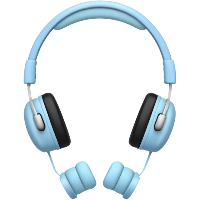 🎧 with pastel blue bows right on top of both ear cups emoji
