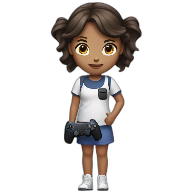 girl with playstation 5 controller emoji