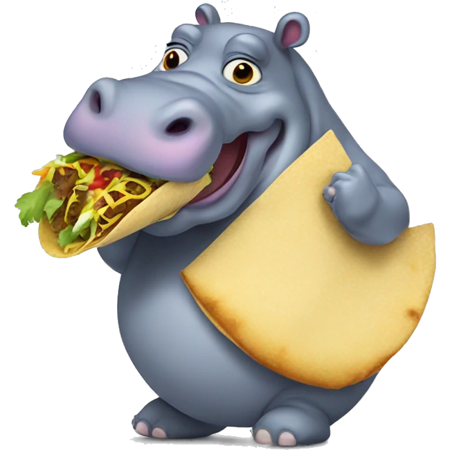 Hippo eating tacos  emoji