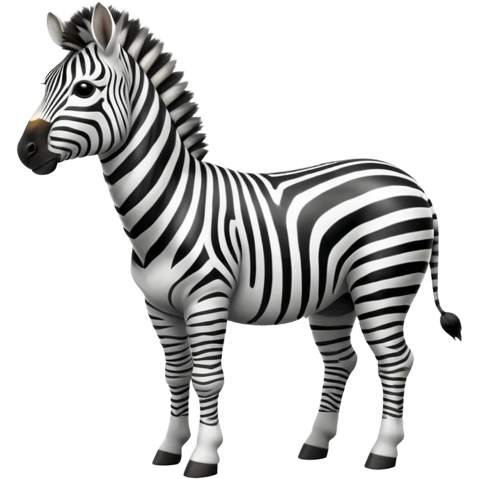 A full-body zebra standing and facing forward with a happy expression emoji
