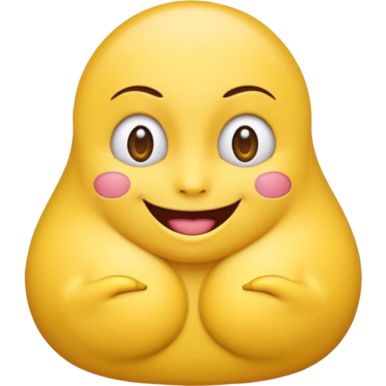 Yellow Emoji with big boobs and pointy nipples  emoji