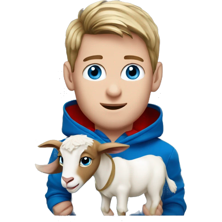 messi with a goat, blue eyes, puma hoodie  emoji