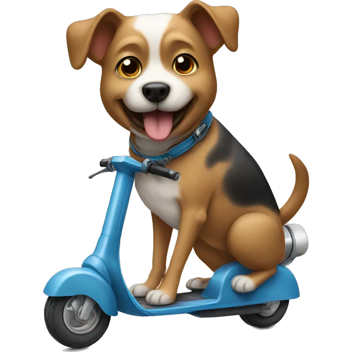 dog riding a scooter emoji