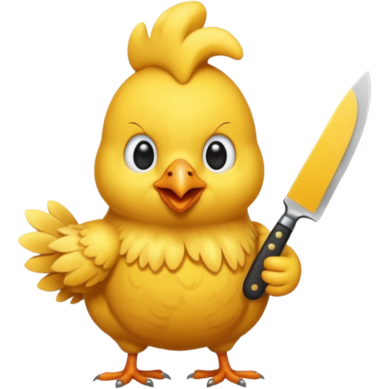 little chicken holding knive emoji