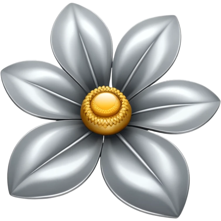 a silver metal flower  emoji