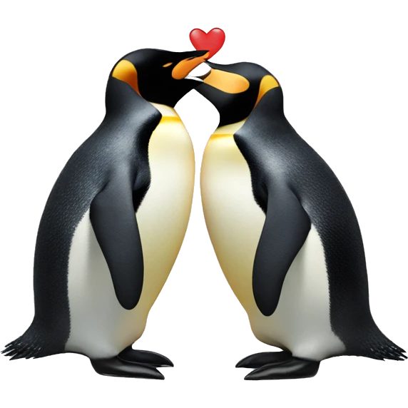 Penguins kissing emoji