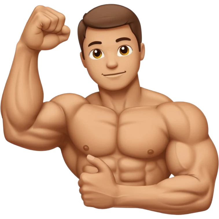 Emoji-style illustration of a single muscular arm flexing the bicep, isolated, no person attached. Smooth, clean vector style, bright flat colors, bold outlines, minimal shading, rounded shapes, high-resolution emoji aesthetic emoji