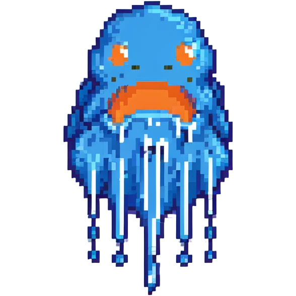 blue slime monster dripping goo emoji