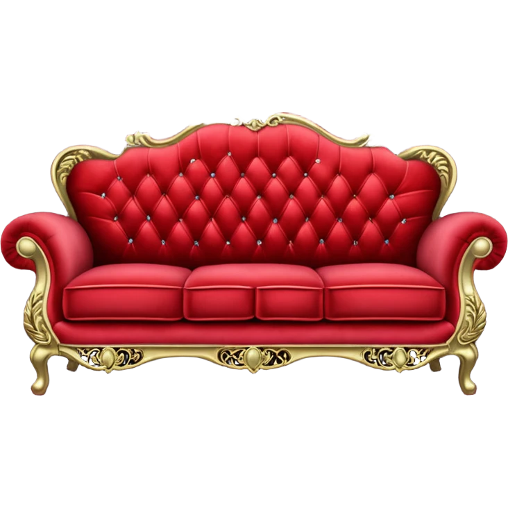 Vintage velvet red sofa with rhinestones buttons emoji