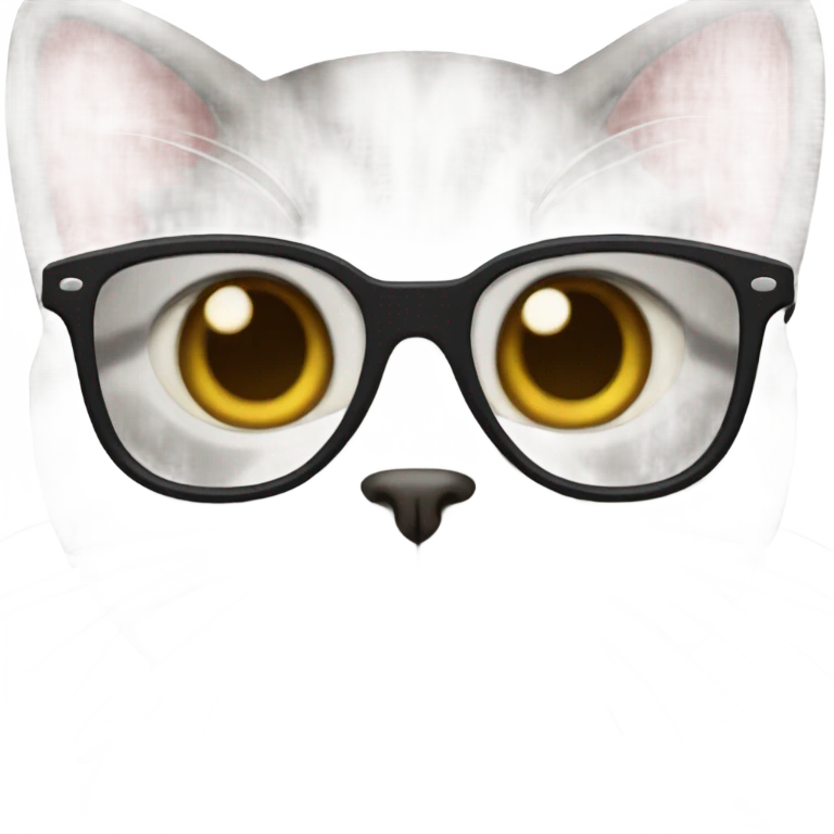 Cat wearing glasses emoji