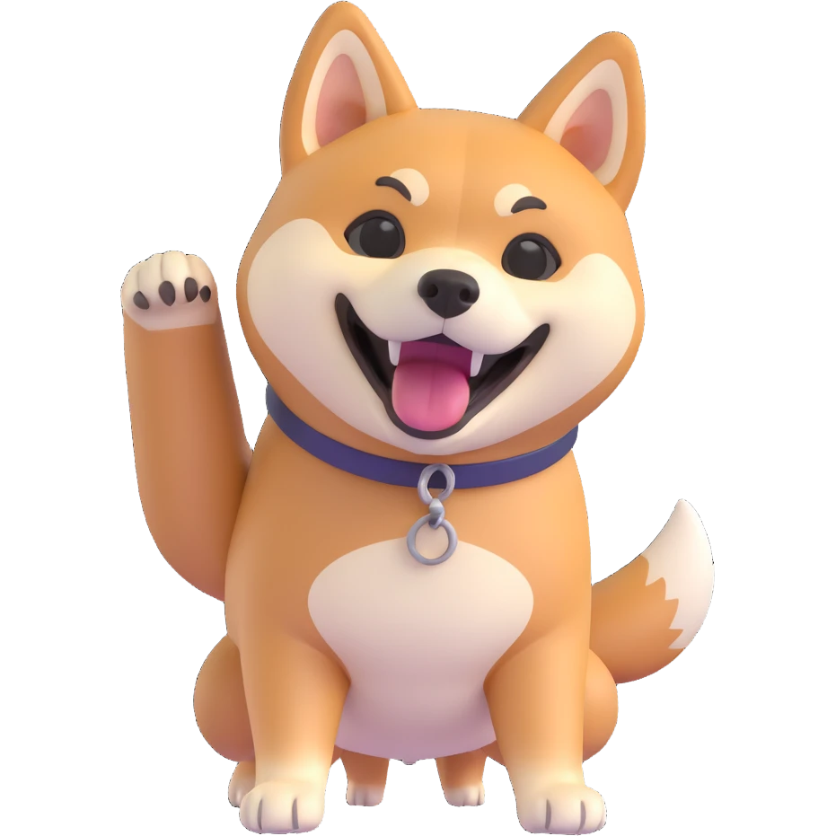 shiba inu, excited emoji