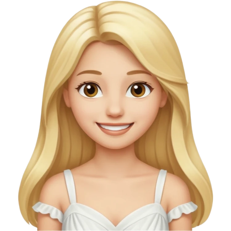 Profesora joven, sonrriente cabello rubio y de pelo largo  emoji