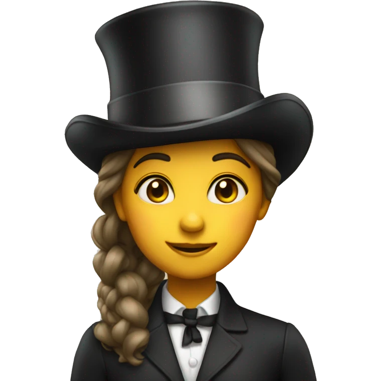 Girl with a tophat emoji