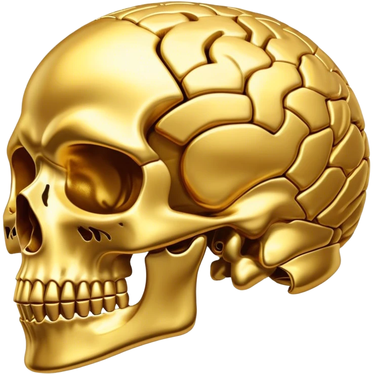 golden brain skull emoji