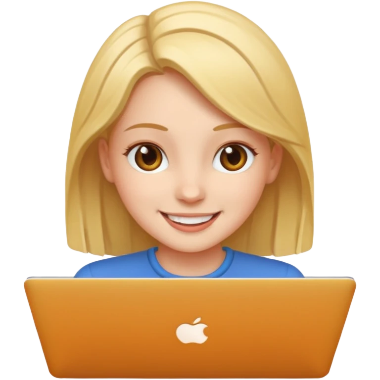 girl use laptop emoji