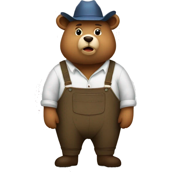 fat bear as a farmer emoji