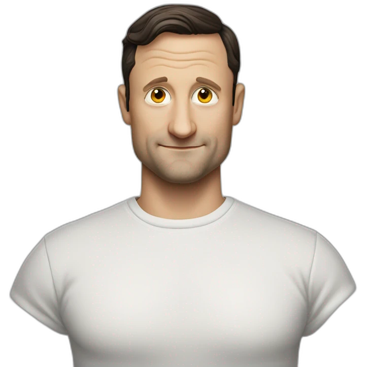 tim robinson dark black slicked back hair white long underwear waffle shirt emoji