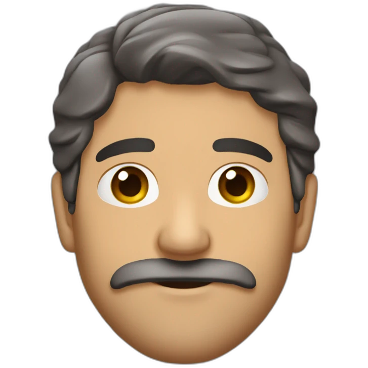 hombre 35 años crespo con barba nariz grande emoji