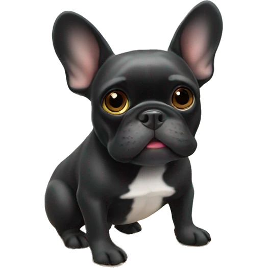 Black French bulldog surfing  emoji