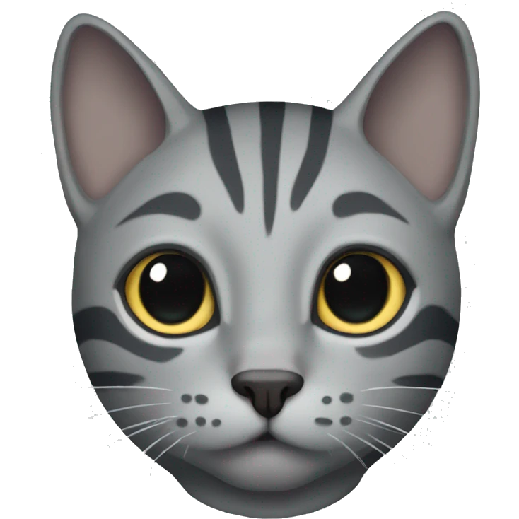 grey cat with dark grey stripes emoji
