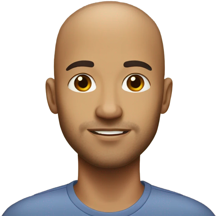 Mixed man he is bald He has a short beard. And small freckles. emoji