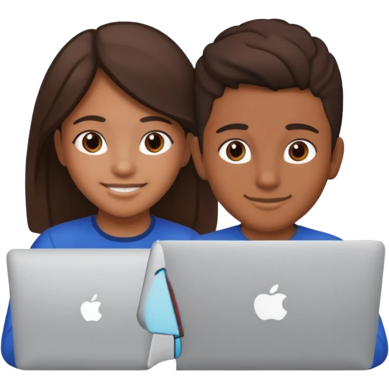 Mexican teen behind macbook emoji
