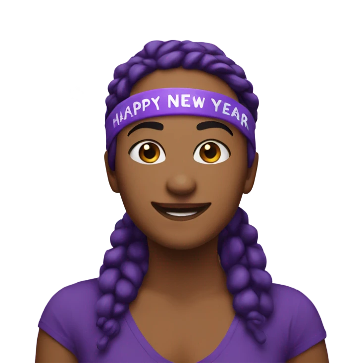 Happy New year purple headband  emoji