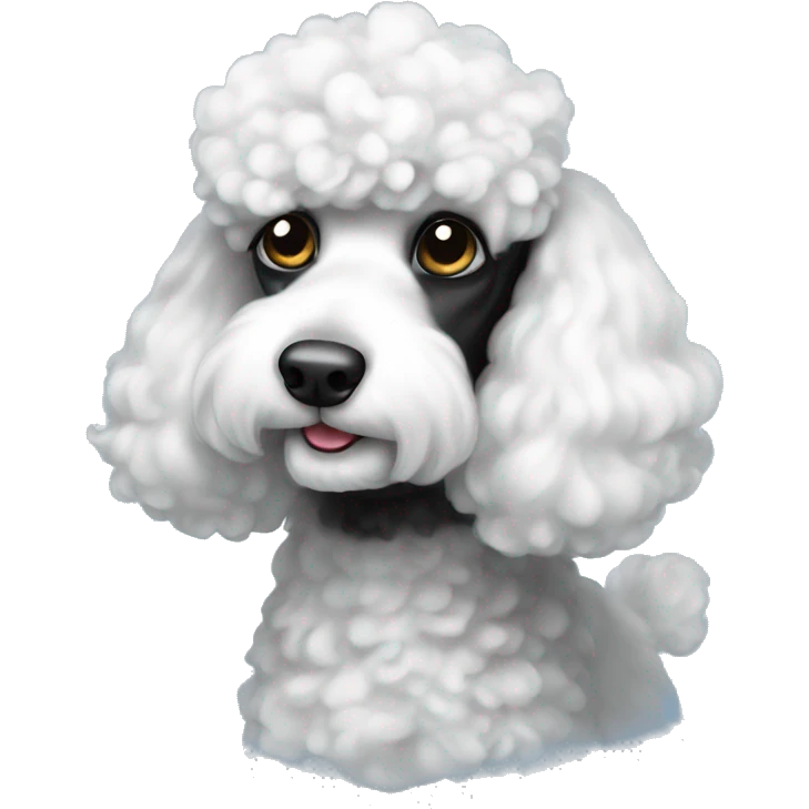 Black and white Phantom poodle emoji