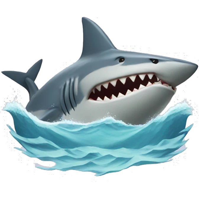 shark biting boat  emoji