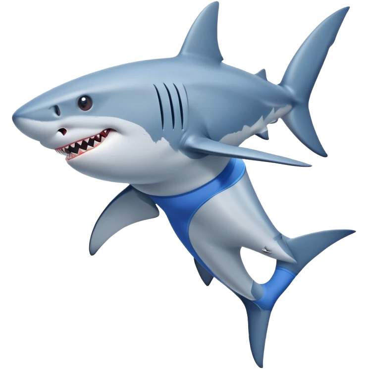 a shark with legs wearing blue nikes emoji