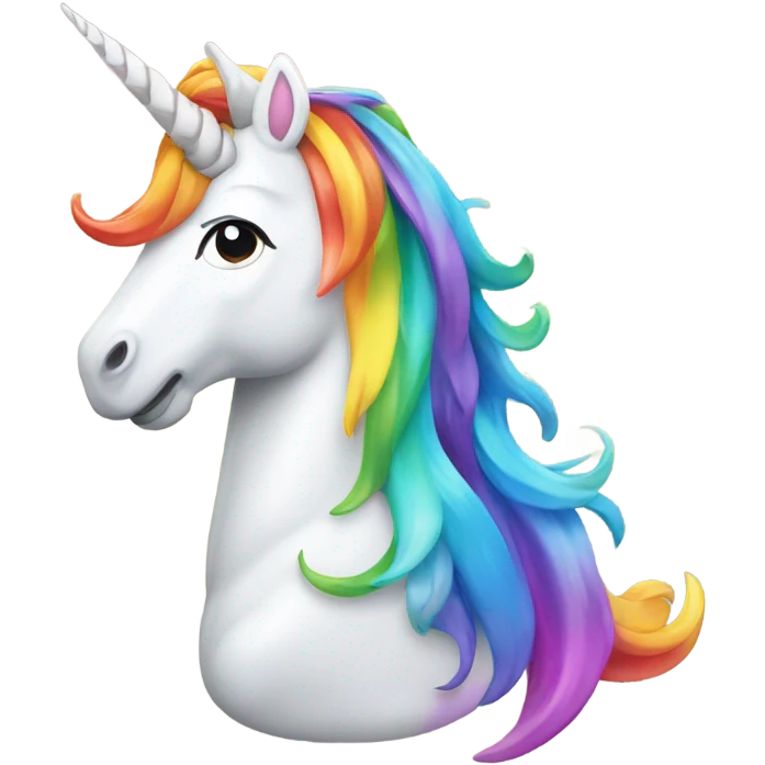unicorn riding on a rainbow emoji