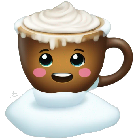 Cute winter cup of coffe emoji