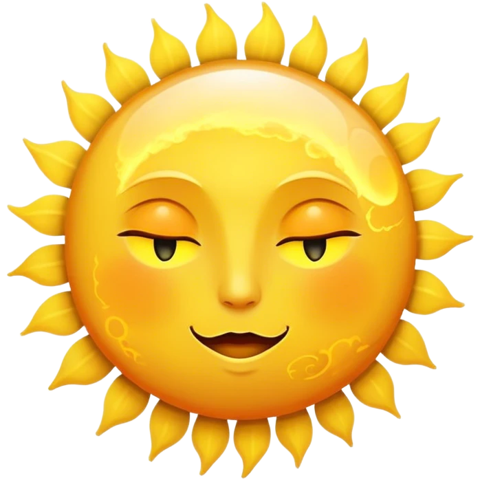 big sun with small tiny yellow moon beside it emoji