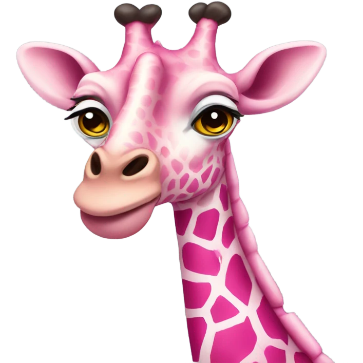 Pink winged giraffe emoji